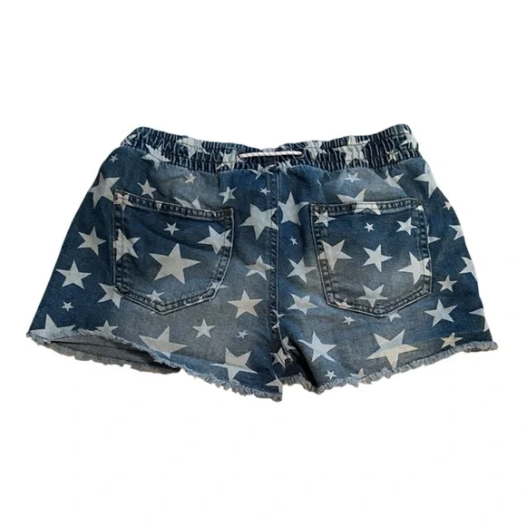 Women's Star Print Denim Drawstring Shorts Trendy,4thJuly, Patriot,America Large - Picture 2 of 2